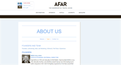 Desktop Screenshot of about.afar.com